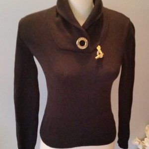 Ralph Lauren  black toggle neck sweater EUC